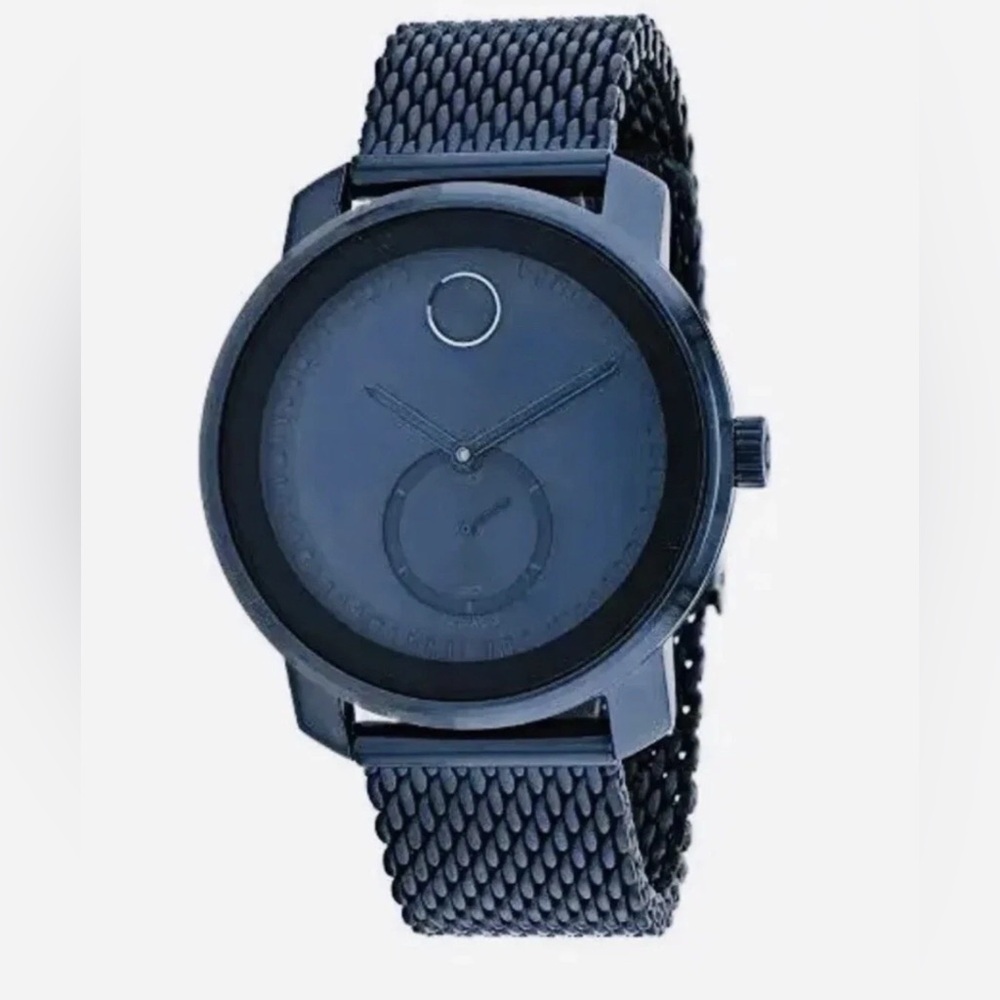 New Movado Bold Men’s Blue Dial Blue Mesh Band 44mm Watch 3600680